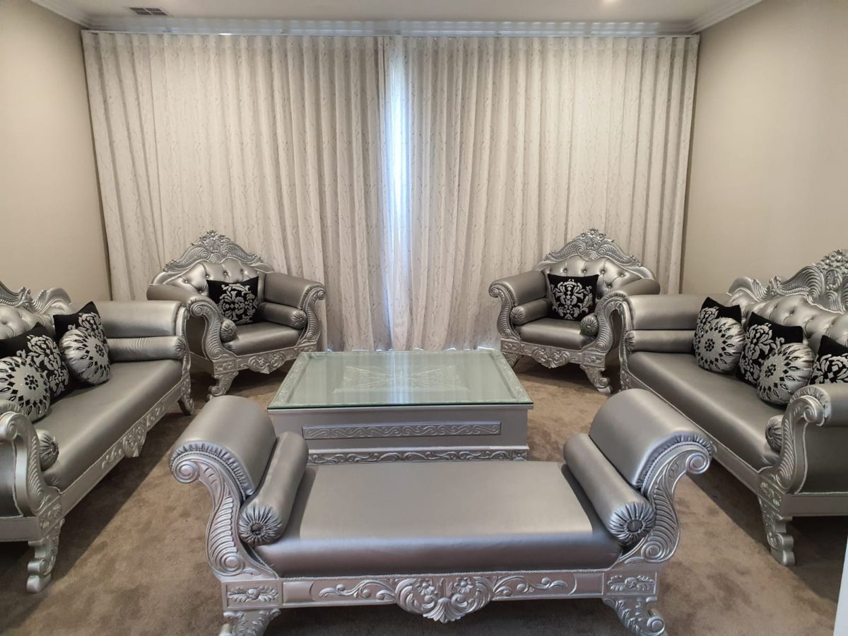 Royal Silver-Grey Sofa Set