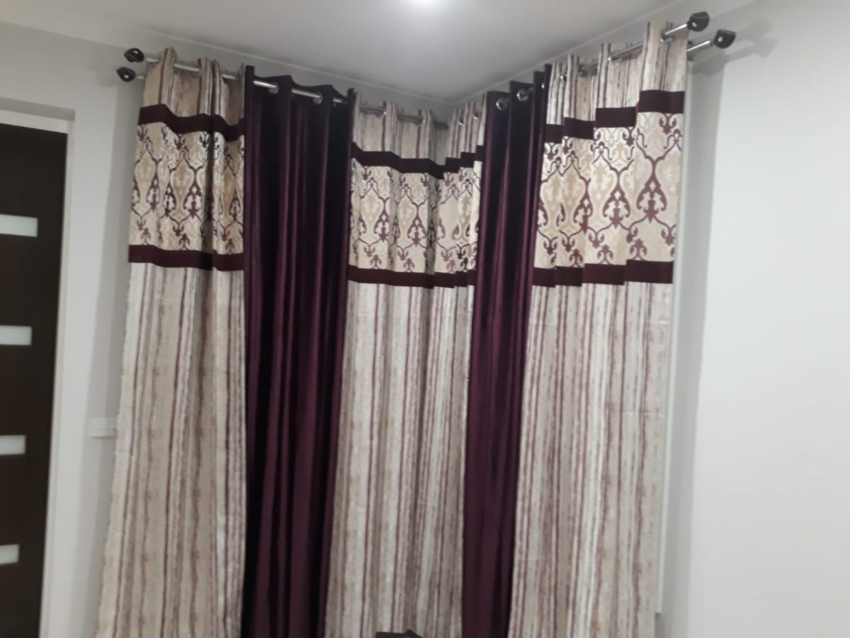 Purple Beige Curtains