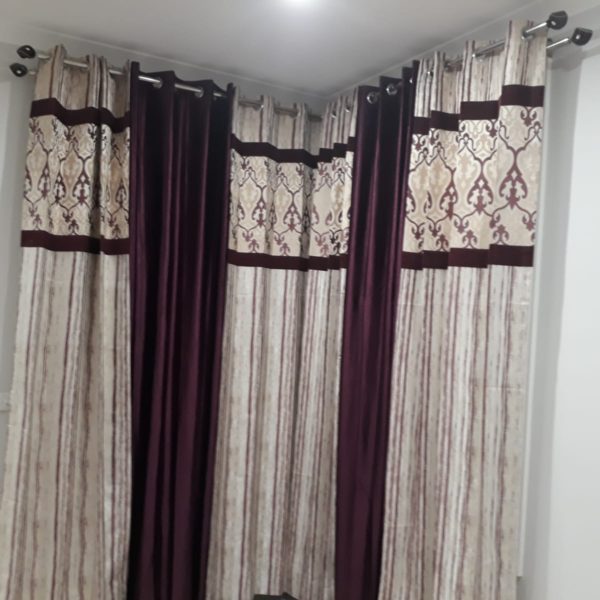 Purple Beige Curtains